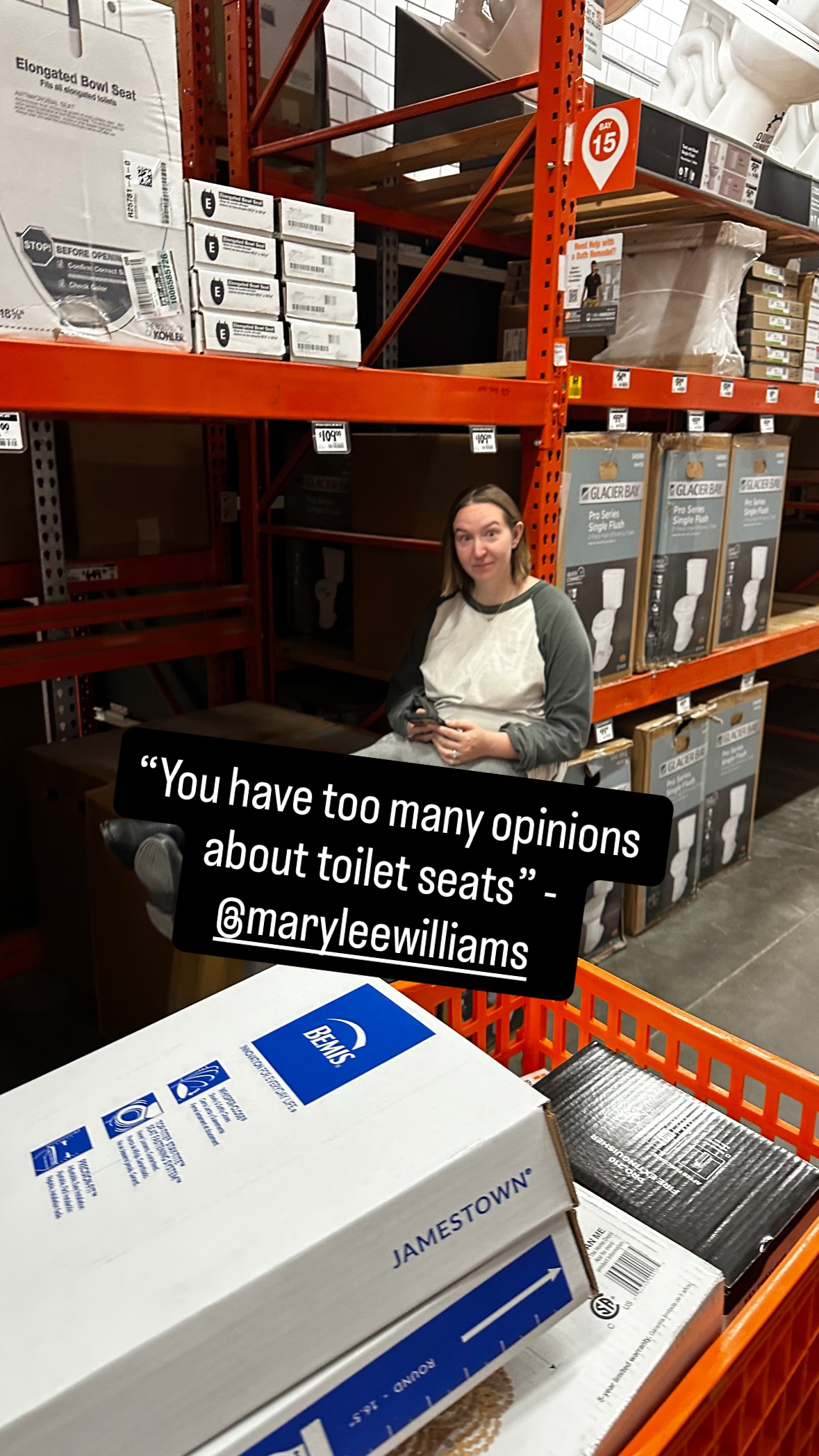 “You have too many opinions about toilet seats” - @maryleewilliams