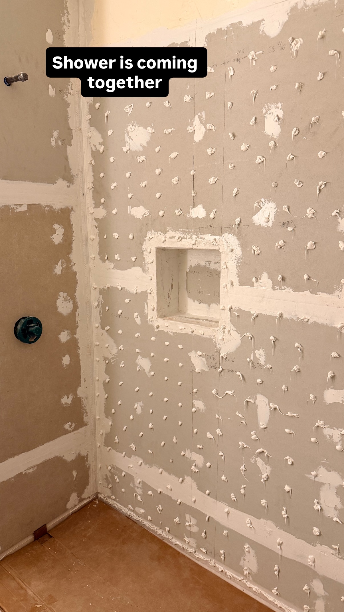 Shower is coming together