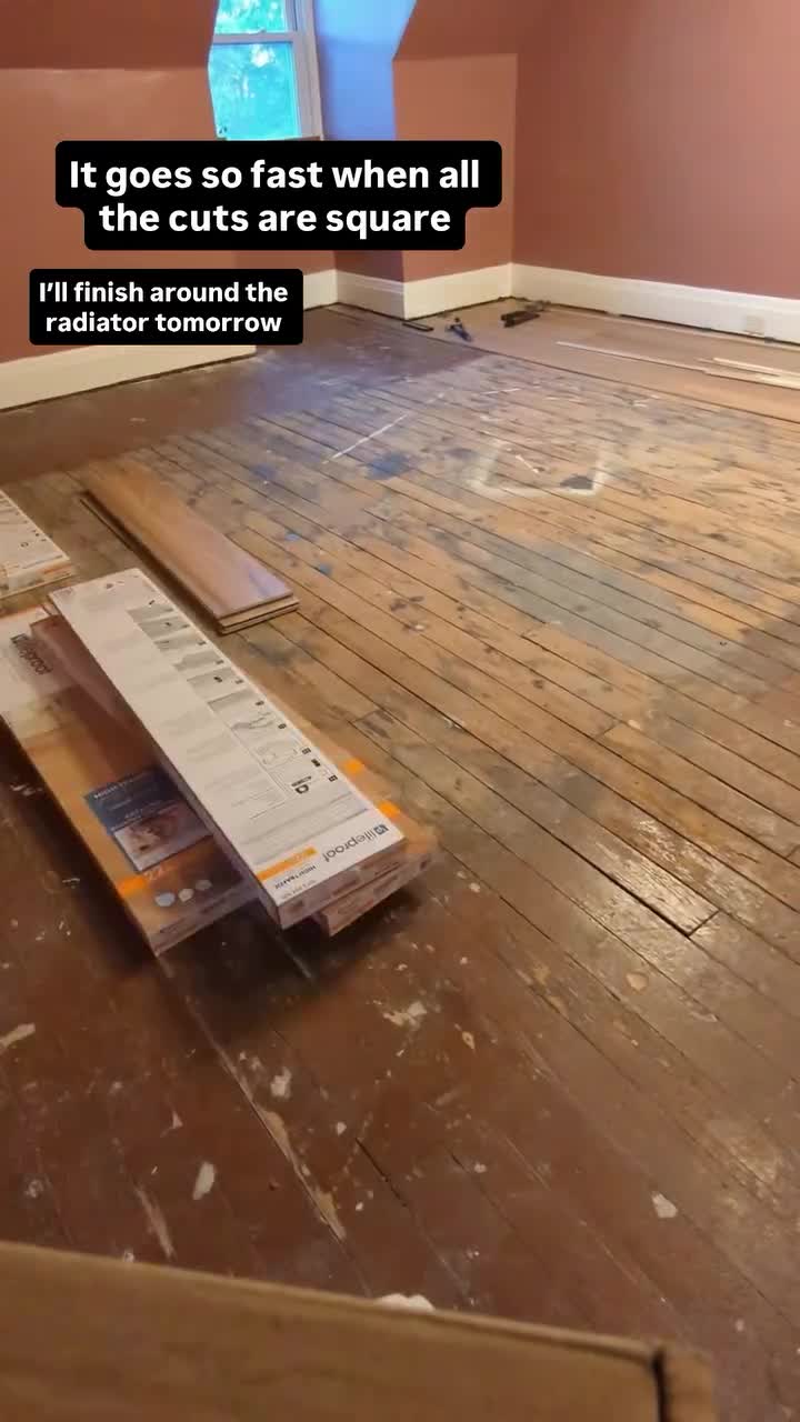 It goes so fast when all the cuts are square I’ll finish around the radiator tomorrow
