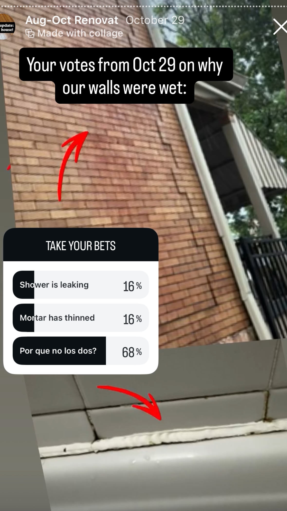 Your votes from Oct 29 on why our walls were wet: