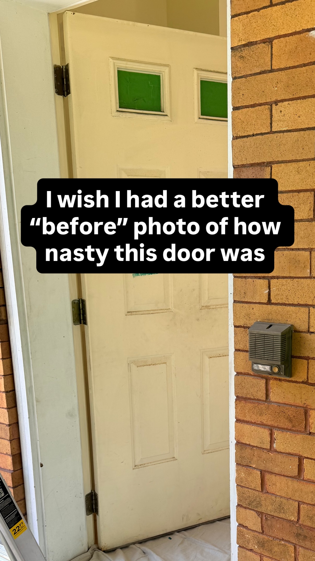 I wish I had a better “before” photo of how nasty this door was