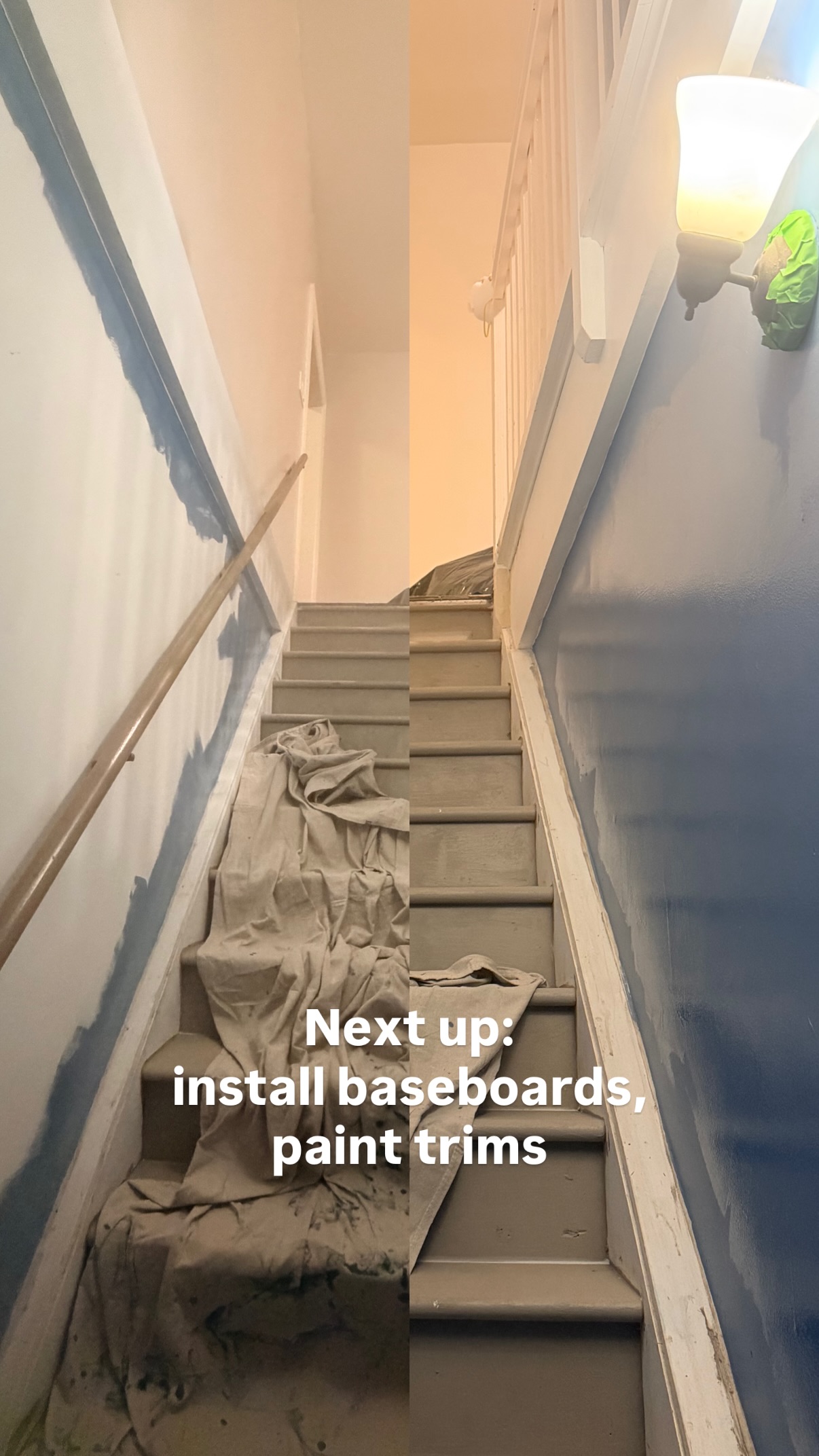 Next up:
install baseboards, paint trims