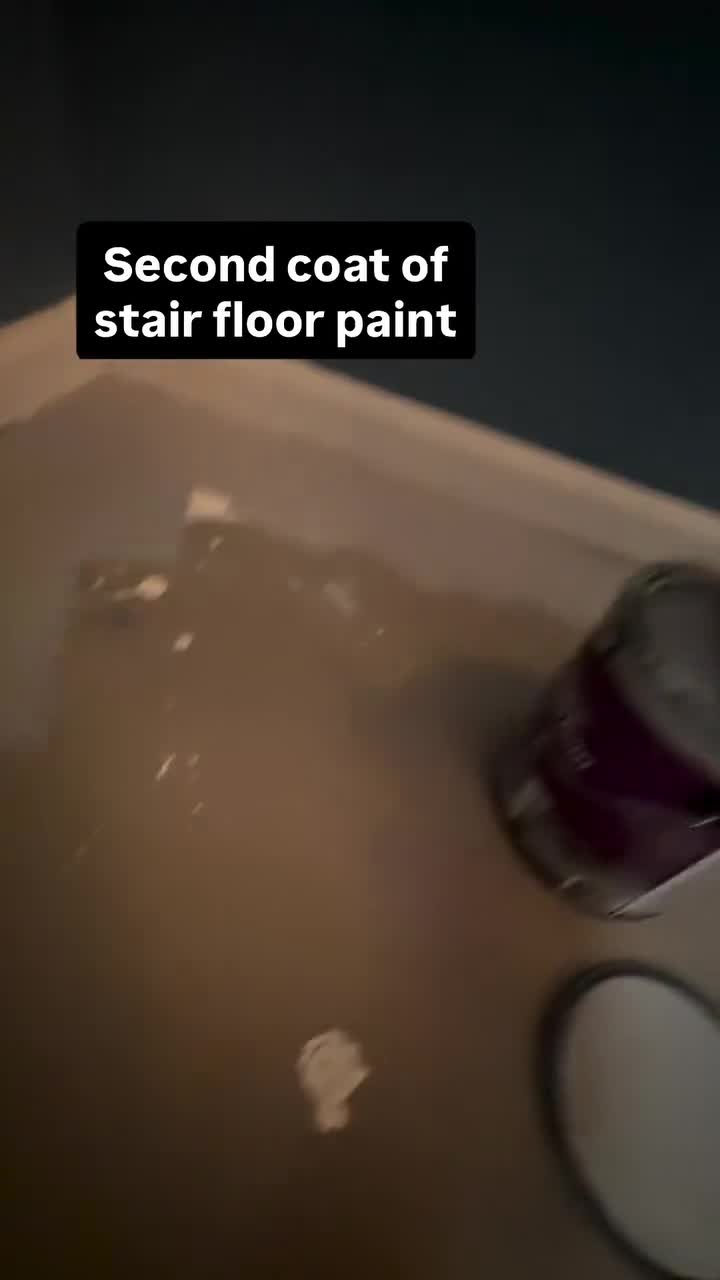 Second coat of stair floor paint